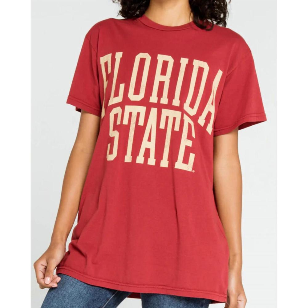 NEW THE ORIGINAL RETRO BRAND retro florida state boyfriend tee in red